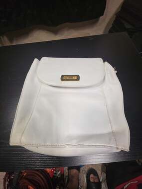 Giani Bernini Vintage White Flap Over Shoulder Bag with Chain Strap